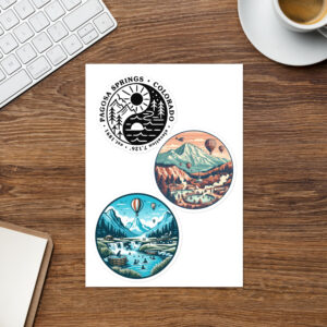 Pagosa Springs Circle Sticker sheet